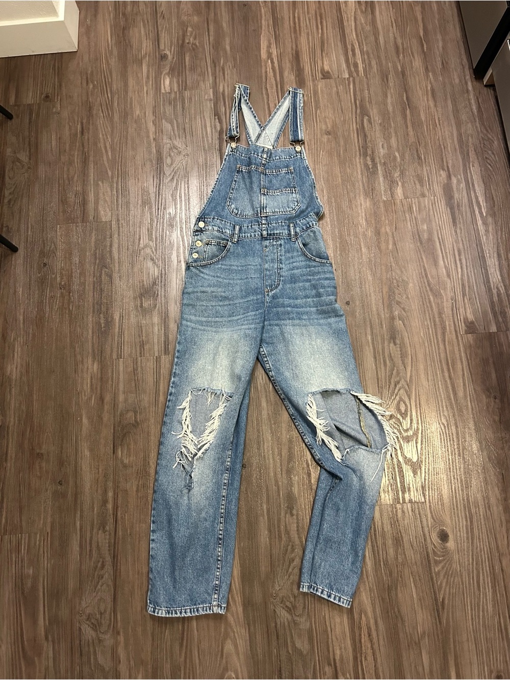 Free People Women’s Distressed Overalls